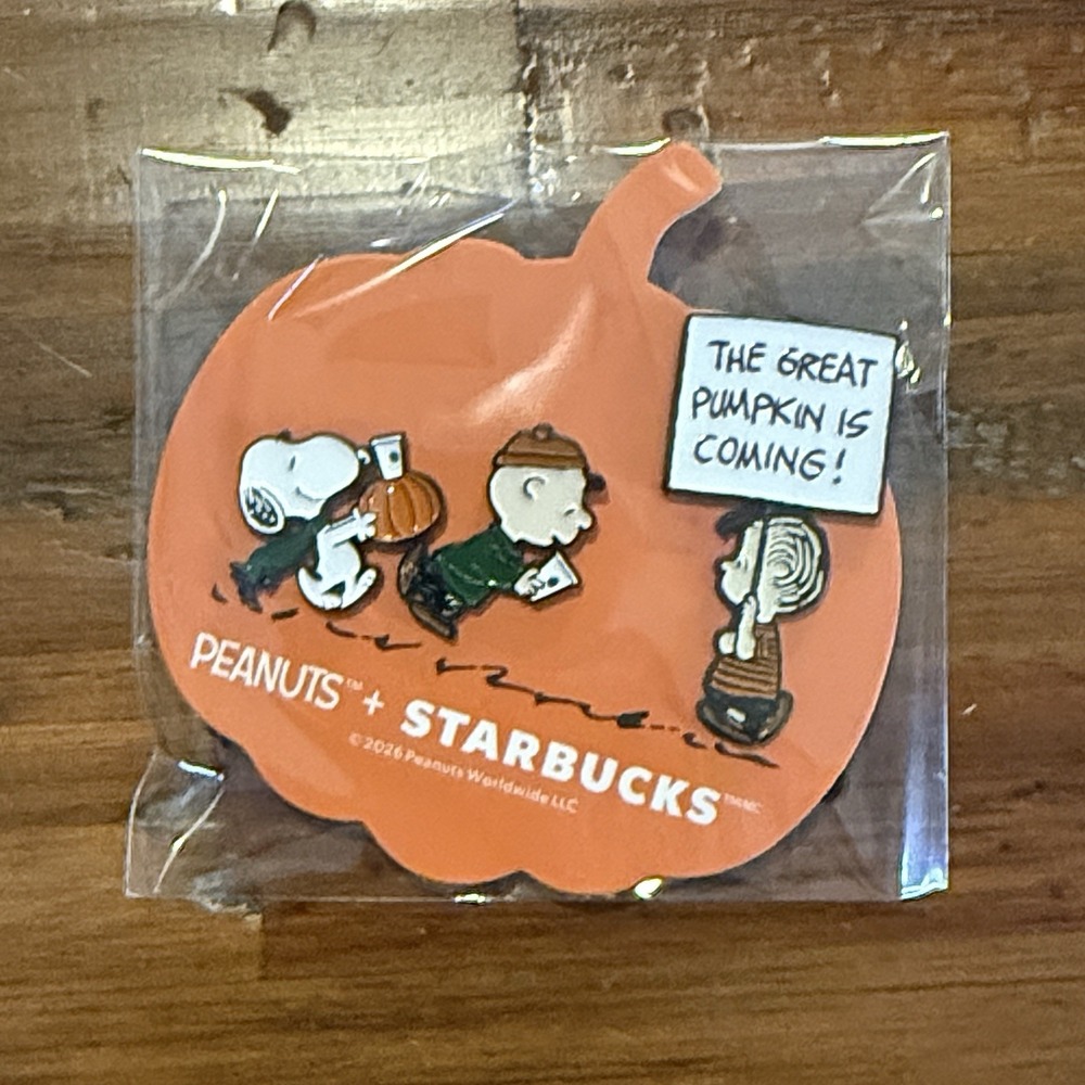 Starbucks x Peanuts Snoopy 2026 Enamel Pin Set Charlie Brown New Sealed